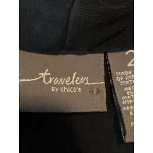 Chicos Travelers Womens Black Open Front Cardigan‎ with Casp Jacket Size Lg - Picture 3 of 8